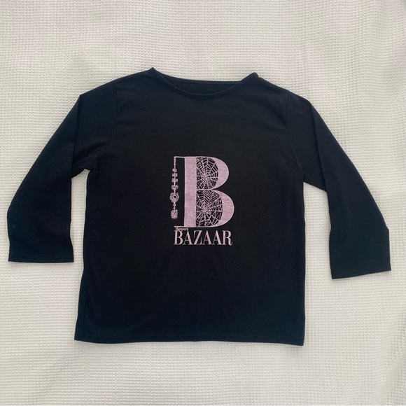 🟢 {3/$15} Harper’s Bazaar 3/4 Sleeve Tee - Picture 1 of 11